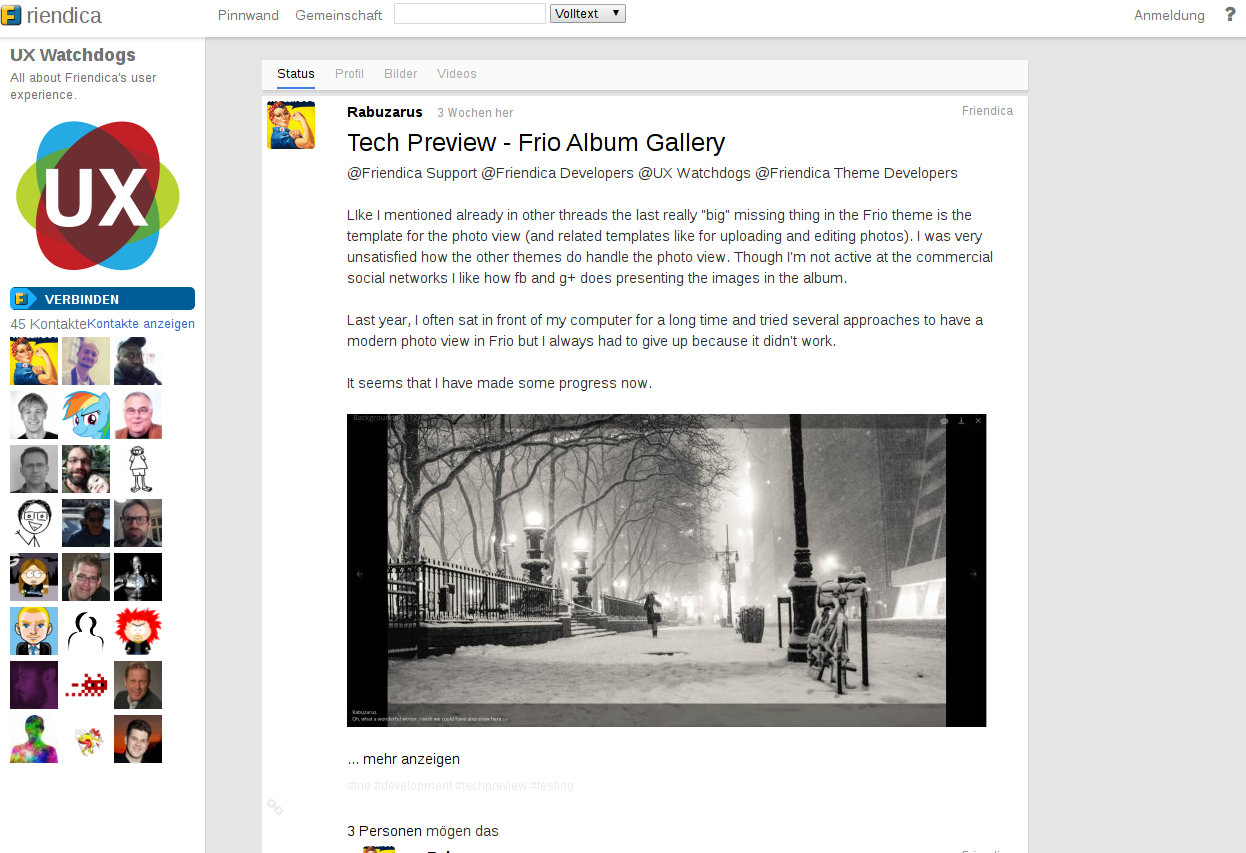 Vier theme in desktop browser Vier theme in desktop browser